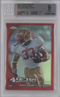 2010 Topps Chrome - [Base] - Red Refractor #C28 - Anthony Dixon /25 [BGS 9 MINT]