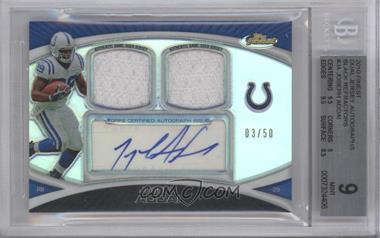 2010 Topps Finest - Autograph Dual Relic - Black Refractors #FADR-JA - Joseph Addai /50 [BGS 9 MINT]