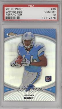 2010 Topps Finest - [Base] - Refractor #59 - Jahvid Best [PSA 10 GEM MT]