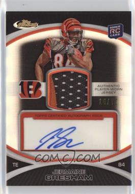 2010 Topps Finest - [Base] - Rookie Patch Autographs Black Refractor #27 - Jermaine Gresham /75