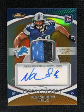 2010 Topps Finest - [Base] - Rookie Patch Autographs Gold Refractor #52 - Ndamukong Suh /25