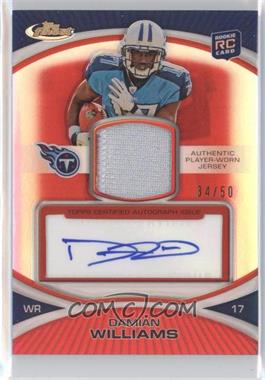 2010 Topps Finest - [Base] - Rookie Patch Autographs Red Refractor #41 - Damian Williams /50