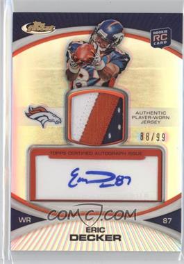 2010 Topps Finest - [Base] - Rookie Patch Autographs Refractor #23 - Eric Decker /99