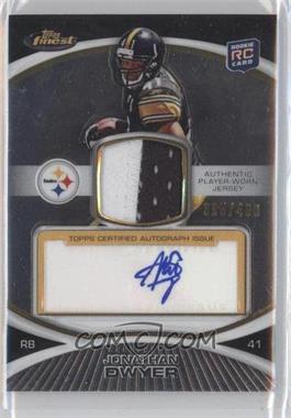 2010 Topps Finest - [Base] - Rookie Patch Autographs #37 - Jonathan Dwyer /400