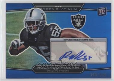 2010 Topps Platinum - [Base] - Blue Refractor Rookie Autograph #98 - Rolando McClain /599