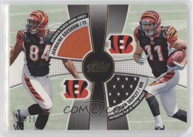 2010 Topps Prime - 2nd Quarter Combo Relics - Gold #2QR-GS - Jermaine Gresham, Jordan Shipley /25