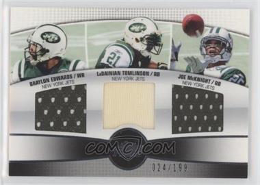 2010 Topps Prime - 3rd Quarter Combo Relics #3QR-ETM - Braylon Edwards, LaDainian Tomlinson, Joe McKnight /199