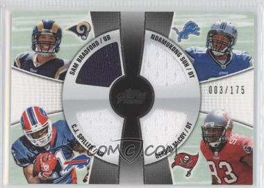 2010 Topps Prime - 4th Quarter Combo Relics #4QR-BSSM - Sam Bradford, C.J. Spiller, Ndamukong Suh, Gerald McCoy /175