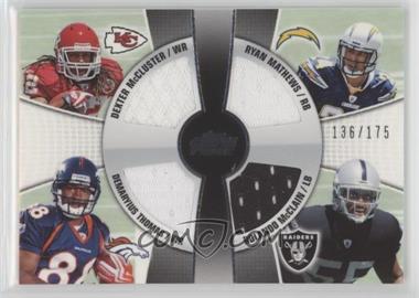 2010 Topps Prime - 4th Quarter Combo Relics #4QR-MTMM - Dexter McCluster, Demaryius Thomas, Ryan Mathews, Rolando McClain /175