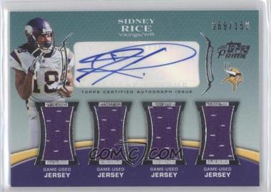 2010 Topps Prime - Level 5 Autographed Relic #PL5-SR - Sidney Rice /150