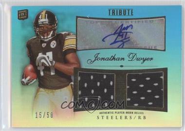 2010 Topps Tribute - Autographed Dual Relics - Blue Rainbow #ADR-JD - Jonathan Dwyer /50