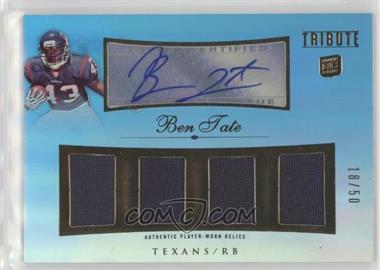 2010 Topps Tribute - Autographed Quad Relics - Blue Rainbow #AQR-BTA - Ben Tate /50