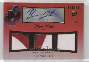 2010 Topps Tribute - Autographed Quad Relics - Red Rainbow Patch #AQR-BTA - Ben Tate /1
