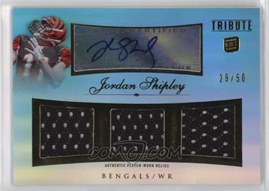 2010 Topps Tribute - Autographed Triple Relics - Blue Rainbow #ATR-JS - Jordan Shipley /50 [EX to NM]