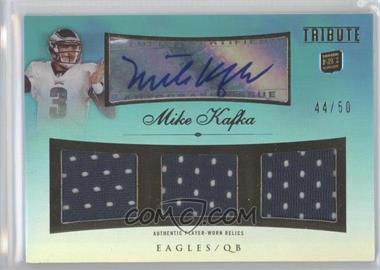 2010 Topps Tribute - Autographed Triple Relics - Blue Rainbow #ATR-MKA - Mike Kafka /50