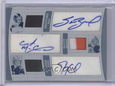 2010 Topps Triple Threads - Autograph Relic Combos - White Whale Printing Plate Cyan #TTARC-2 - Sam Bradford, Colt McCoy, Jimmy Clausen /1