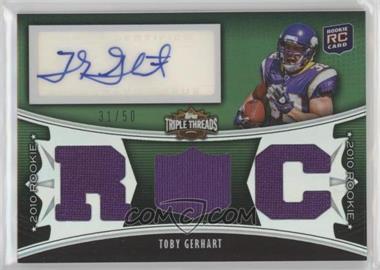 2010 Topps Triple Threads - [Base] - Emerald #115.1 - Toby Gerhart (RC) /50