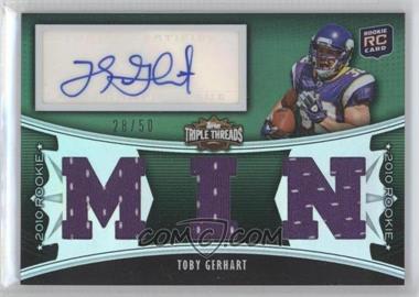 2010 Topps Triple Threads - [Base] - Emerald #115.1 - Toby Gerhart (RC) /50