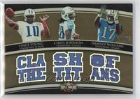 Vince Young, Chris Johnson, Damian Williams [EX to NM] #/27