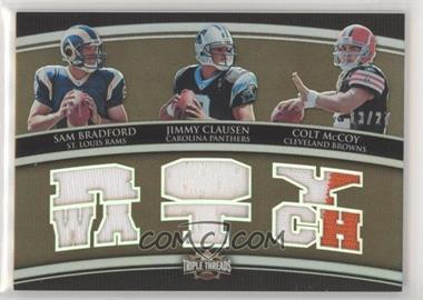 2010 Topps Triple Threads - Relic Combos - Sepia #TTRC-50 - Sam Bradford, Jimmy Clausen, Colt McCoy /27