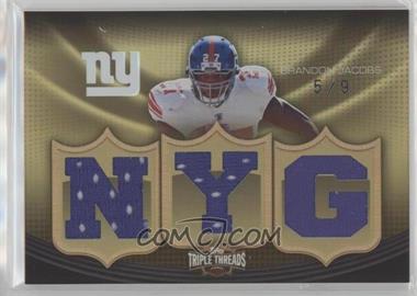 2010 Topps Triple Threads - Relics - Gold #TTR-64 - Brandon Jacobs /9