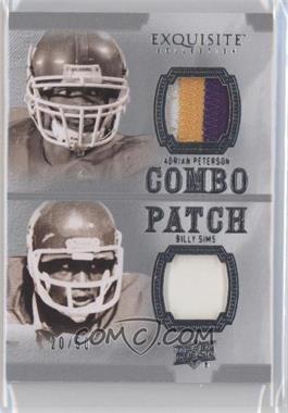 2010 Upper Deck Exquisite Collection - Combo Patch #E2P-AB - Adrian Peterson, Billy Sims /50