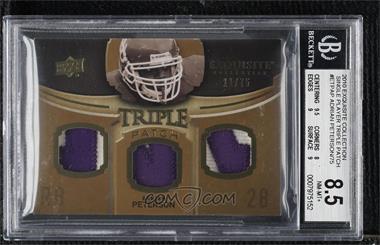 2010 Upper Deck Exquisite Collection - Single Player Triple Patch #ETP-AP - Adrian Peterson /75 [BGS 8.5 NM‑MT+]