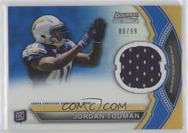 2011 Bowman Sterling - Autograph Relics - Blue Refractor #BSAR-JT - Jordan Todman /99