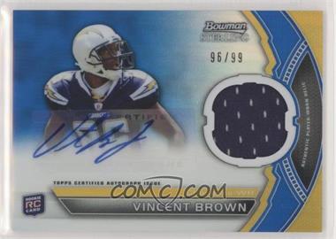 2011 Bowman Sterling - Autograph Relics - Blue Refractor #BSAR-VB - Vincent Brown /99