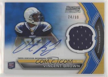 2011 Bowman Sterling - Autograph Relics - Blue Refractor #BSAR-VB - Vincent Brown /99