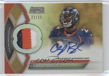 2011 Bowman Sterling - Autograph Relics - Gold Refractor #BSAR-CB - Champ Bailey /25