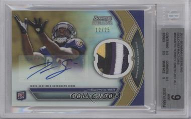 2011 Bowman Sterling - Autograph Relics - Gold Refractor #BSAR-TS - Torrey Smith /25 [BGS 9 MINT]