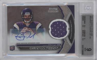 2011 Bowman Sterling - Autograph Relics #BSAR-CP - Christian Ponder [BGS 9 MINT]