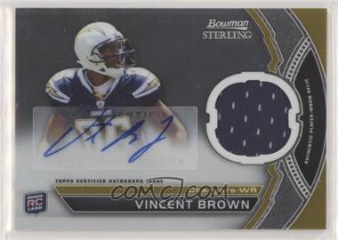 2011 Bowman Sterling - Autograph Relics #BSAR-VB - Vincent Brown