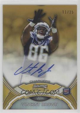 2011 Bowman Sterling - Autographs - Gold Refractor #BSA-VB - Vincent Brown /25