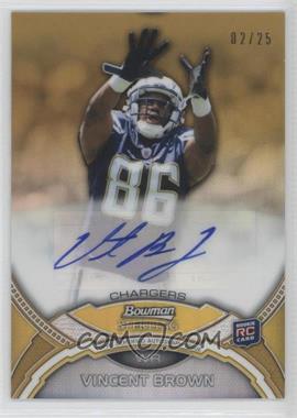 2011 Bowman Sterling - Autographs - Gold Refractor #BSA-VB - Vincent Brown /25