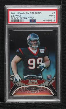 2011 Bowman Sterling - [Base] - Black Refractor #3 - J.J. Watt /50 [PSA 9 MINT]