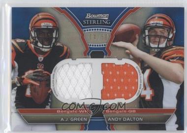 2011 Bowman Sterling - Box Topper Dual Relic - Blue Refractor #BSDR-GD - A.J. Green, Andy Dalton /50