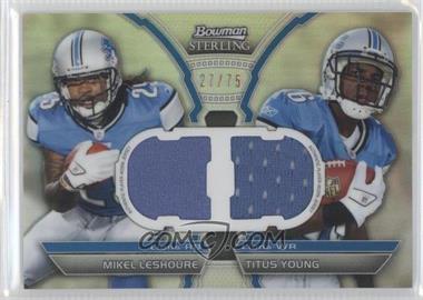 2011 Bowman Sterling - Box Topper Dual Relic - Refractor #BSDR-LY - Mikel Leshoure, Titus Young /75