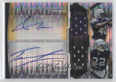 2011 Bowman Sterling - Pulsar Refractor Dual Autograph Dual Relic #BSPDAR-TJ - Jordan Todman, Taiwan Jones /60