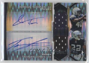 2011 Bowman Sterling - Pulsar Refractor Dual Autograph Dual Relic #BSPDAR-TJ - Jordan Todman, Taiwan Jones /60