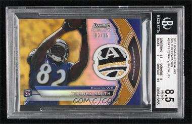 2011 Bowman Sterling - Relics - Gold Refractor #BSR-TS - Torrey Smith /25 [BGS 8.5 NM‑MT+]