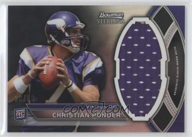 2011 Bowman Sterling - Rookie Jumbo Relics Black Refractor #BSRJR-CP - Christian Ponder /50