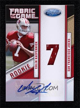 2011 Certified - Rookie Fabric of the Game - Die-Cut Jersey Number Signatures #12 - Colin Kaepernick /50