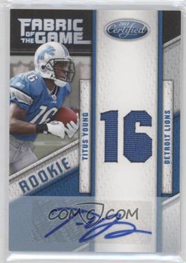 2011 Certified - Rookie Fabric of the Game - Die-Cut Jersey Number Signatures #21 - Titus Young /50