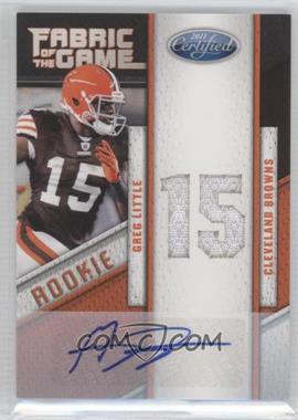 2011 Certified - Rookie Fabric of the Game - Die-Cut Jersey Number Signatures #8 - Greg Little /50