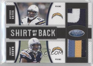 2011 Certified - Shirt Off My Back Combos - Prime Signatures #11 - Antonio Gates, Vincent Brown /5