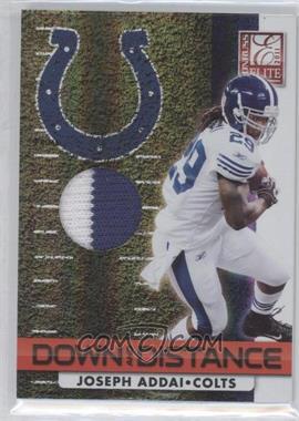 2011 Donruss Elite - Down and Distance Materials - Red Zone Prime #20 - Joseph Addai /50