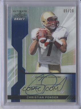 2011 Leaf Ultimate Draft - [Base] - Blue Metal Prismatic #U-CP1 - Christian Ponder /20