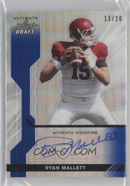 2011 Leaf Ultimate Draft - [Base] - Blue Metal Prismatic #U-RM1 - Ryan Mallett /20